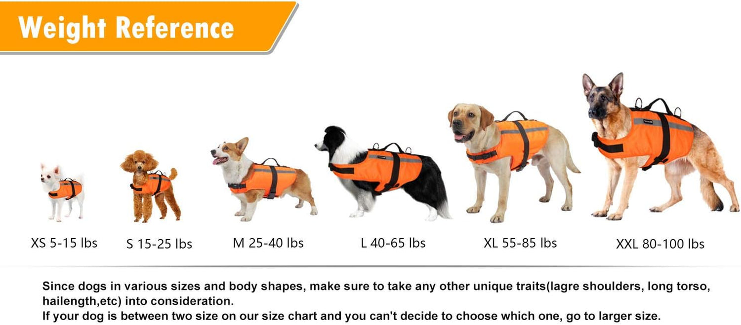 Dog Life Preserver Dog Life Jacket Dog Life Vest Dog Floatation Swimming Vest (Orange 2021, Large)
