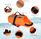 Dog Life Preserver Dog Life Jacket Dog Life Vest Dog Floatation Swimming Vest (Orange 2021, Large)